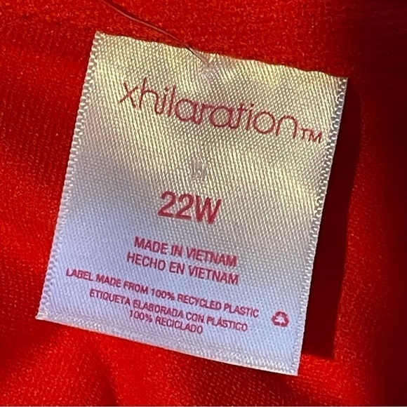 Xhilaration One Shoulder Bikini Top Plus Size 22W Red Orange NWT Swimwear New - Picture 9 of 10